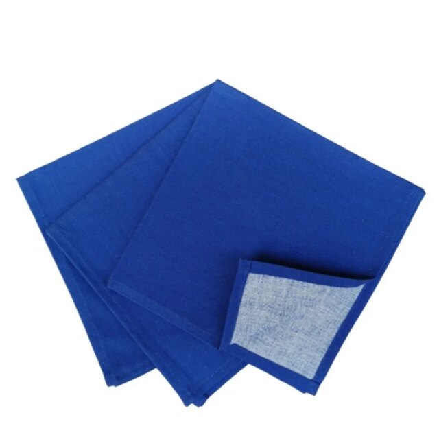 Fleur de Soleil - Serviettes de table bleu roi - Lot de 2