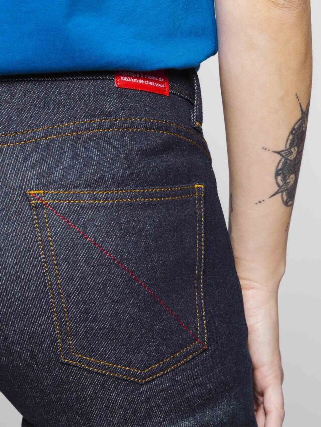 1083 - JEANS AJUSTE 203N coton bio superdenim flex indigo brut Femme
