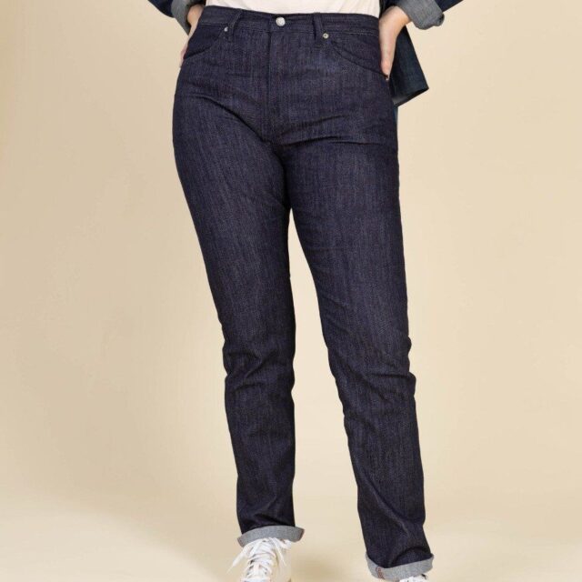 1083 - JEANS SLIM 204H FUSELE taille haute coton bio filidenim flex indigo brut