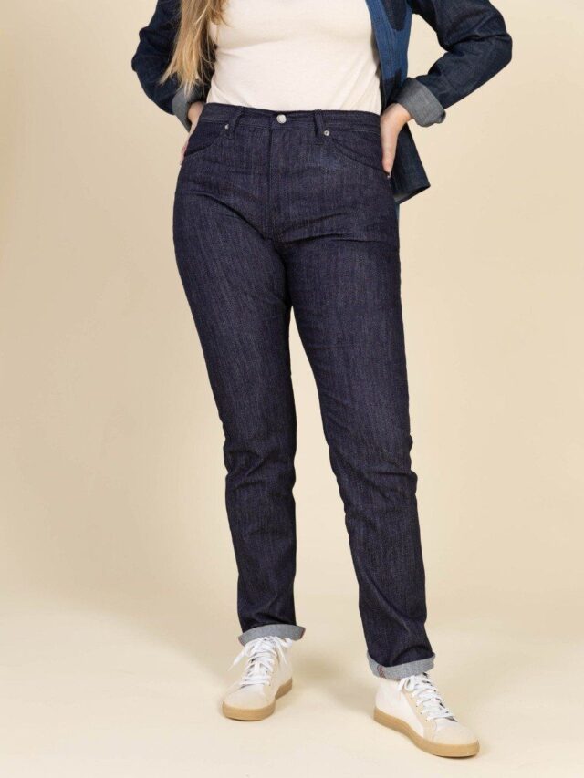 1083 - JEANS SLIM 204H FUSELE taille haute coton bio filidenim flex indigo brut