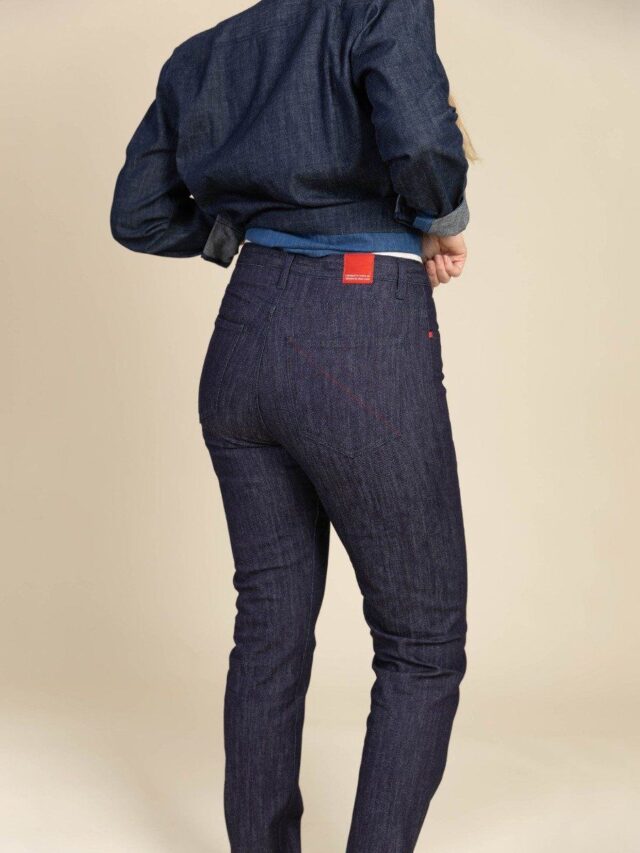 1083 - JEANS SLIM 204H FUSELE taille haute coton bio filidenim flex indigo brut