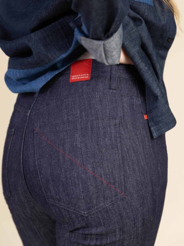 1083 - JEANS SLIM 204H FUSELE taille haute coton bio filidenim flex indigo brut