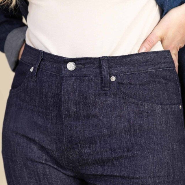 1083 - JEANS SLIM 204H FUSELE taille haute coton bio filidenim flex indigo brut