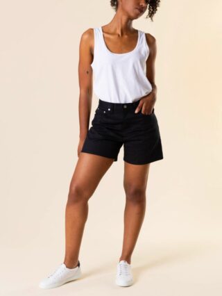 1083 - Short jeans noir 276h  taille haute