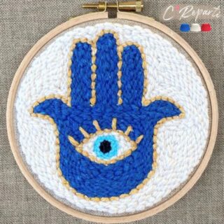 Kit Punch Needle 1 Motif Main Oeil par la marque C’Reparti C’Reparti - Kit Punch Needle 1 Motif Main Oeil