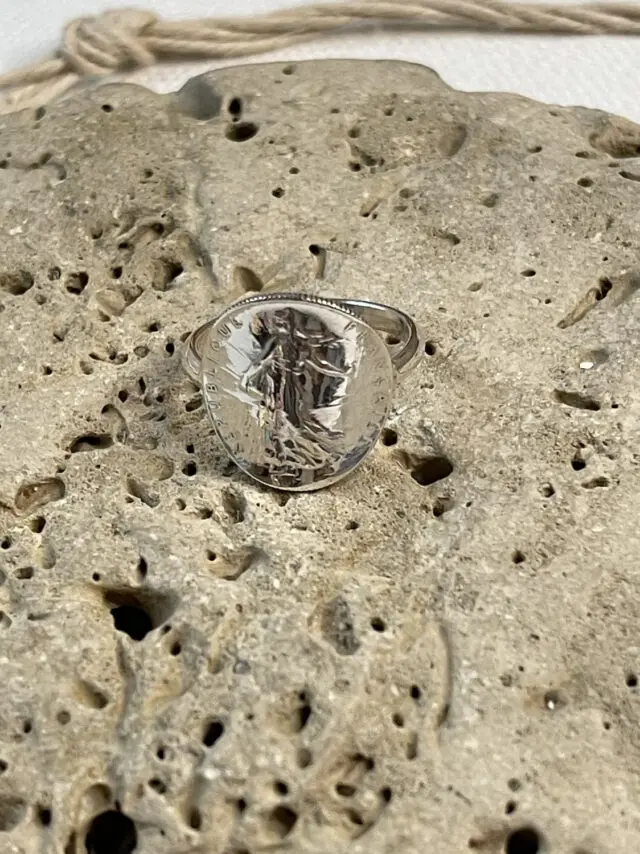 Bague 50 centimes Argent Massif par la marque Le P’tit Franc Le P’tit Franc - Bague 50 centimes Argent Massif
