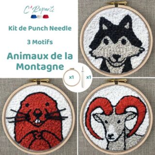 Kit Punch Needle 3 Motifs Montagne par la marque C’Reparti C’Reparti - Kit Punch Needle 3 Motifs Montagne