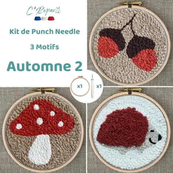 C’Reparti - Kit Punch Needle 3 Motifs Automne 2