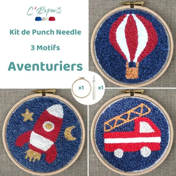 C’Reparti - Kit Punch Needle 3 Motifs Aventuriers