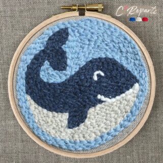 Kit Punch Needle 1 Motif Sereine la Baleine par la marque C’Reparti C’Reparti - Kit Punch Needle 1 Motif Sereine la Baleine