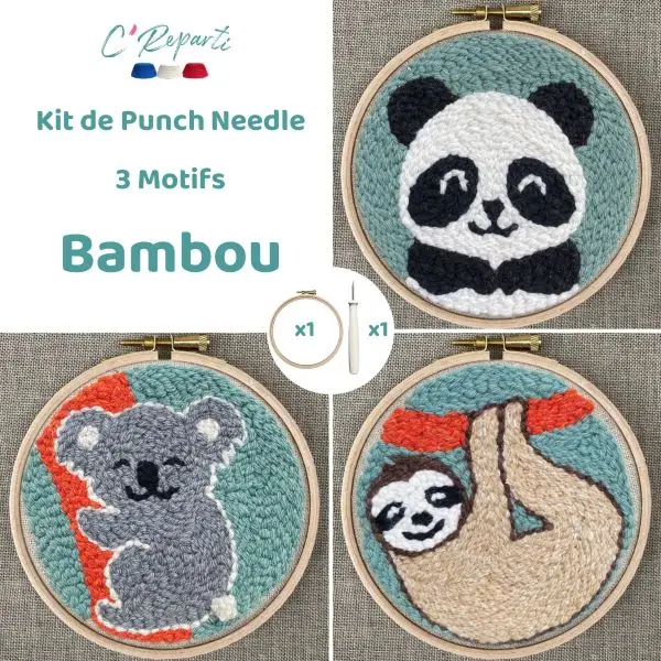 C’Reparti - Kit Punch Needle 3 Motifs Bambous