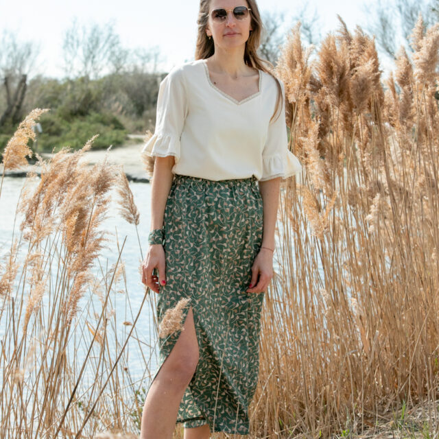 April et C - Jupe Mélanie - Sauge