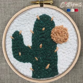 Kit Punch Needle 1 Motif Sapikus le Cactus par la marque C’Reparti C’Reparti - Kit Punch Needle 1 Motif Sapikus le Cactus