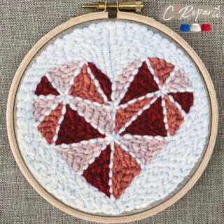 Kit Punch Needle 1 Motif Coeur par la marque C’Reparti C’Reparti - Kit Punch Needle 1 Motif Coeur