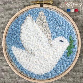 C’Reparti - Kit Punch Needle 1 Motif  Blanche La Colombe