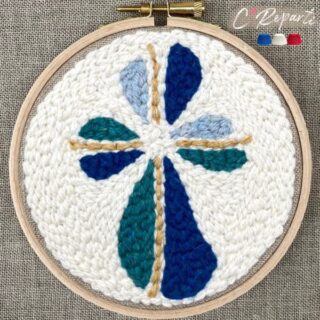 Kit Punch Needle 1 Motif Croix Moderne par la marque C’Reparti C’Reparti - Kit Punch Needle 1 Motif Croix Moderne