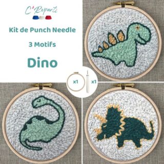 C’Reparti - Kit Punch Needle 3 Motifs Dinos