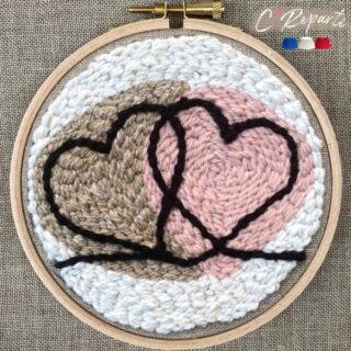 Kit Punch Needle 1 Motif Double coeur par la marque C’Reparti C’Reparti - Kit Punch Needle 1 Motif Double coeur