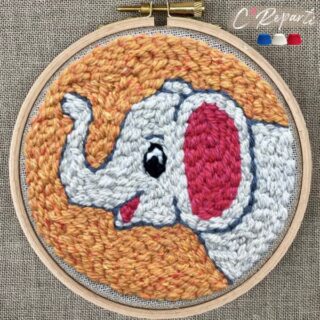 C’Reparti - Kit Punch Needle 1 Motif Trompan l'Eléphant