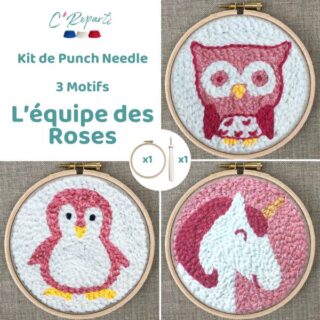 C’Reparti - Kit Punch Needle 3 Motifs L'équipe des Roses