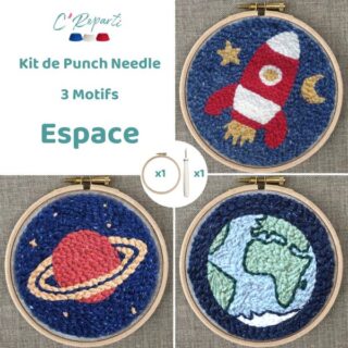 C’Reparti - Kit Punch Needle 3 Motifs Espace