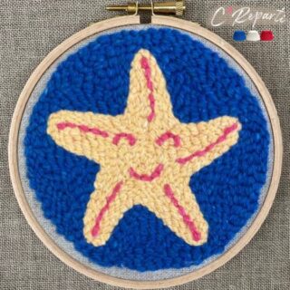 Kit Punch Needle 1 motif Belle l'Etoile par la marque C’Reparti C’Reparti - Kit Punch Needle 1 motif Belle l'Etoile
