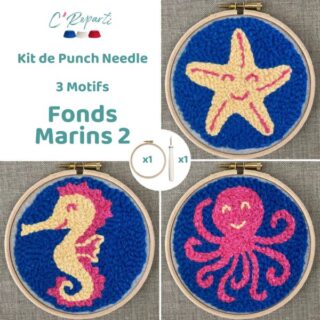C’Reparti - Kit Punch Needle 3 Motifs Fonds marins