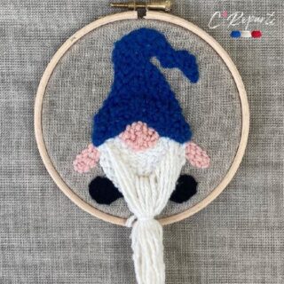 Kit Punch Needle Gnome Bleu par la marque C’Reparti C’Reparti - Kit Punch Needle Gnome Bleu