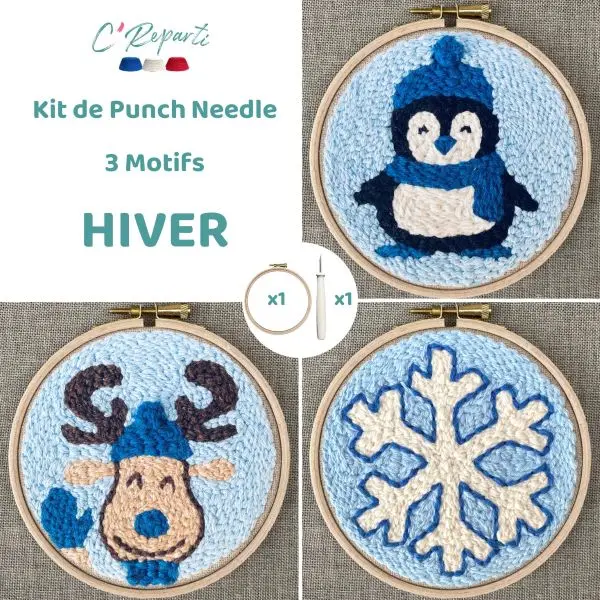 C’Reparti - Kit Punch Needle 3 Motifs Hiver