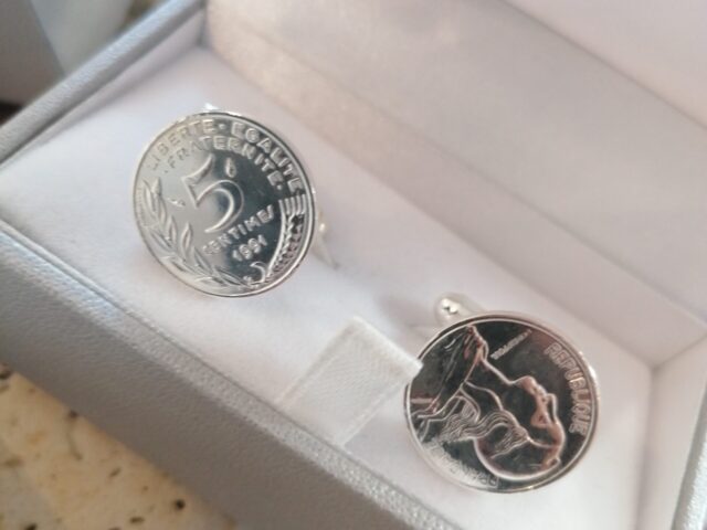 Le P'tit Franc - Boutons de manchettes 5 cts