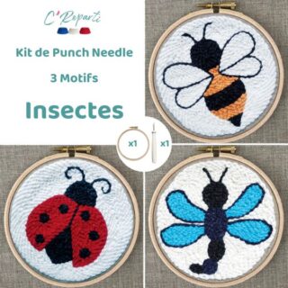 C’Reparti - Kit Punch Needle 3 Motifs Insectes