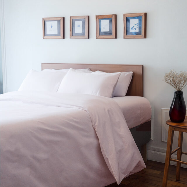 Dejorine - Housse de couette en Percale de coton - Rose poudré