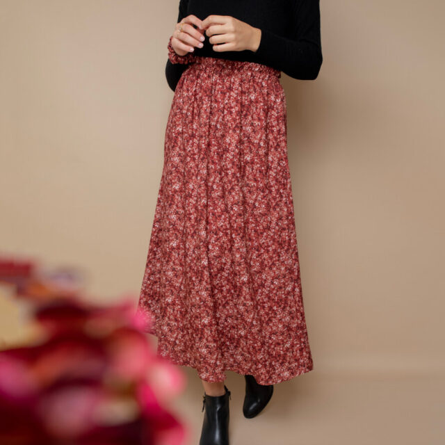 April et C - Jupe Lola - Fleurs Sépia