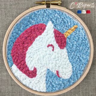 Kit Punch Needle 1 Motif Pop-Corn la Licorne par la marque C’Reparti C’Reparti - Kit Punch Needle 1 Motif Pop-Corn la Licorne
