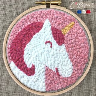 C’Reparti - Kit Punch Needle 1 Motif Rose-Corn la Licorne