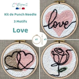 C’Reparti - Kit Punch Needle 3 Motifs Love