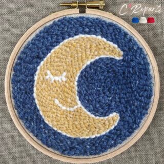 Kit Punch Needle 1 Motif Pamplune la Lune par la marque C’Reparti C’Reparti - Kit Punch Needle 1 Motif Pamplune la Lune