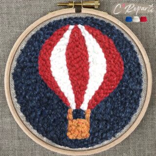 Kit Punch Needle 1 Motif Pleinair la Montgolfière par la marque C’Reparti C’Reparti - Kit Punch Needle 1 Motif Pleinair la Montgolfière