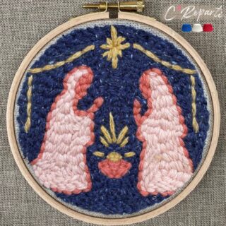 C’Reparti - Kit Punch Needle 1 Motif Crèche de Noël