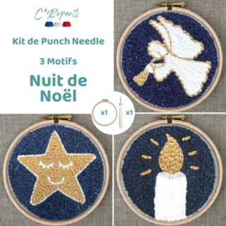 Kit Punch Needle 3 motifs Nuit de Noël par la marque C’Reparti C’Reparti - Kit Punch Needle 3 motifs Nuit de Noël