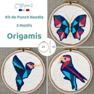 C’Reparti - Kit Punch Needle 3 Motifs Origamis