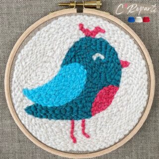 C’Reparti - Kit Punch Needle 1 Motif Oiseau bleu