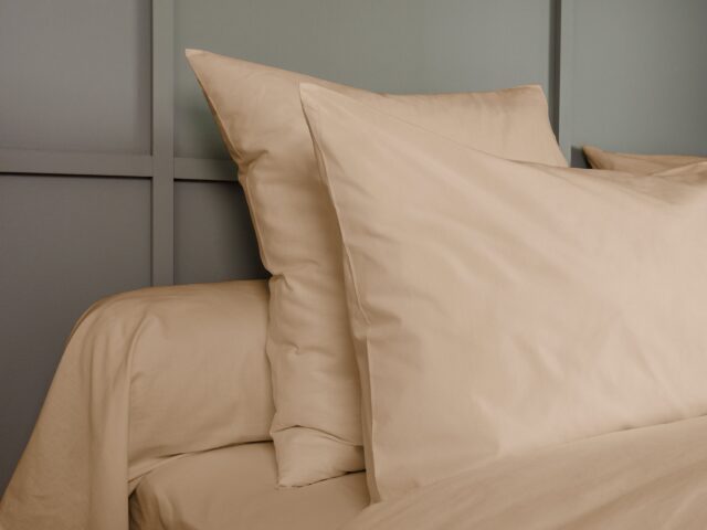 Dejorine - Taie de traversin en Percale de coton - Beige