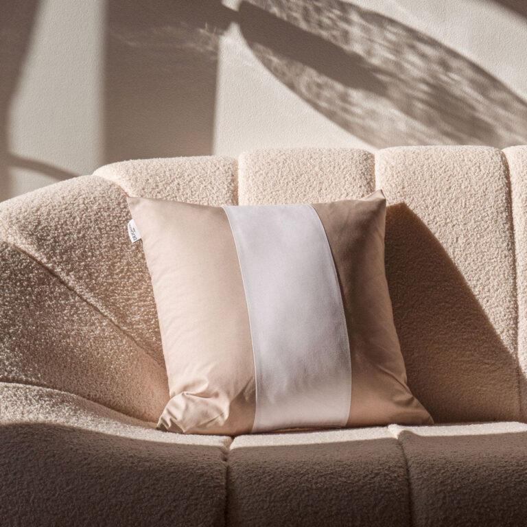 Dejorine - Housse de coussin Clava Perle des sables – 60x60cm