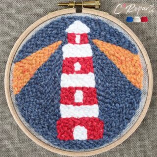 Kit Punch Needle 1 Motif Regard le Phare par la marque C’Reparti C’Reparti - Kit Punch Needle 1 Motif Regard le Phare