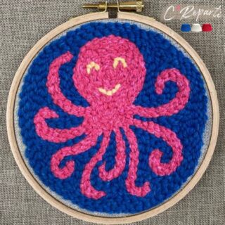 Kit Punch Needle 1 motif Coulpe le Poulpe par la marque C’Reparti C’Reparti - Kit Punch Needle 1 motif Coulpe le Poulpe
