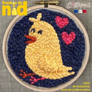 C’Reparti - Kit Punch Needle 1 motif  Poussin "Tombée du Nid"