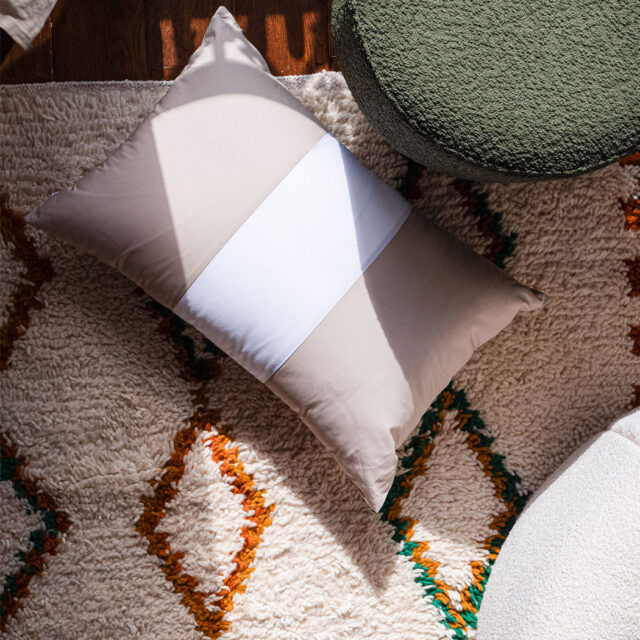 Dejorine - Housse de coussin Clava Perle des sables