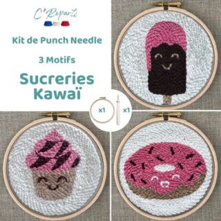 C’Reparti - Kit Punch Needle 3 Motifs Sucreries Kawaï