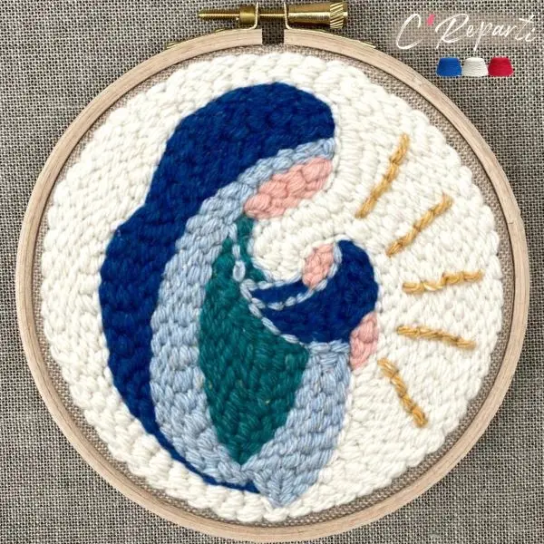 C’Reparti - Kit Punch Needle 1 Motif Vierge à l'Enfant